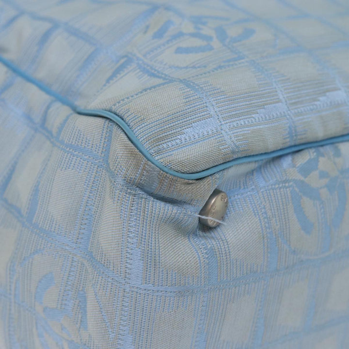 Chanel New Travel Line Tote Bag Nylon Blue CC Auth th4976