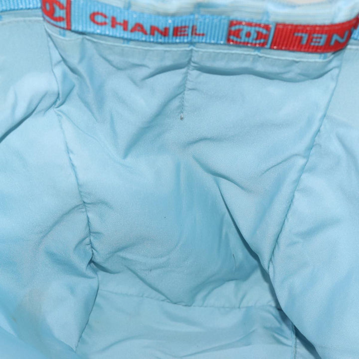 Chanel New Travel Line Tote Bag Nylon Blue CC Auth th4976