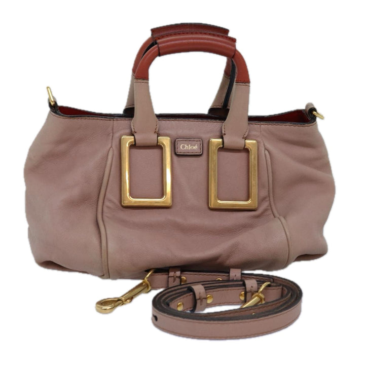 Chloe Etel Hand Bag Leather 2way Pink 04 12 50 65 th5018