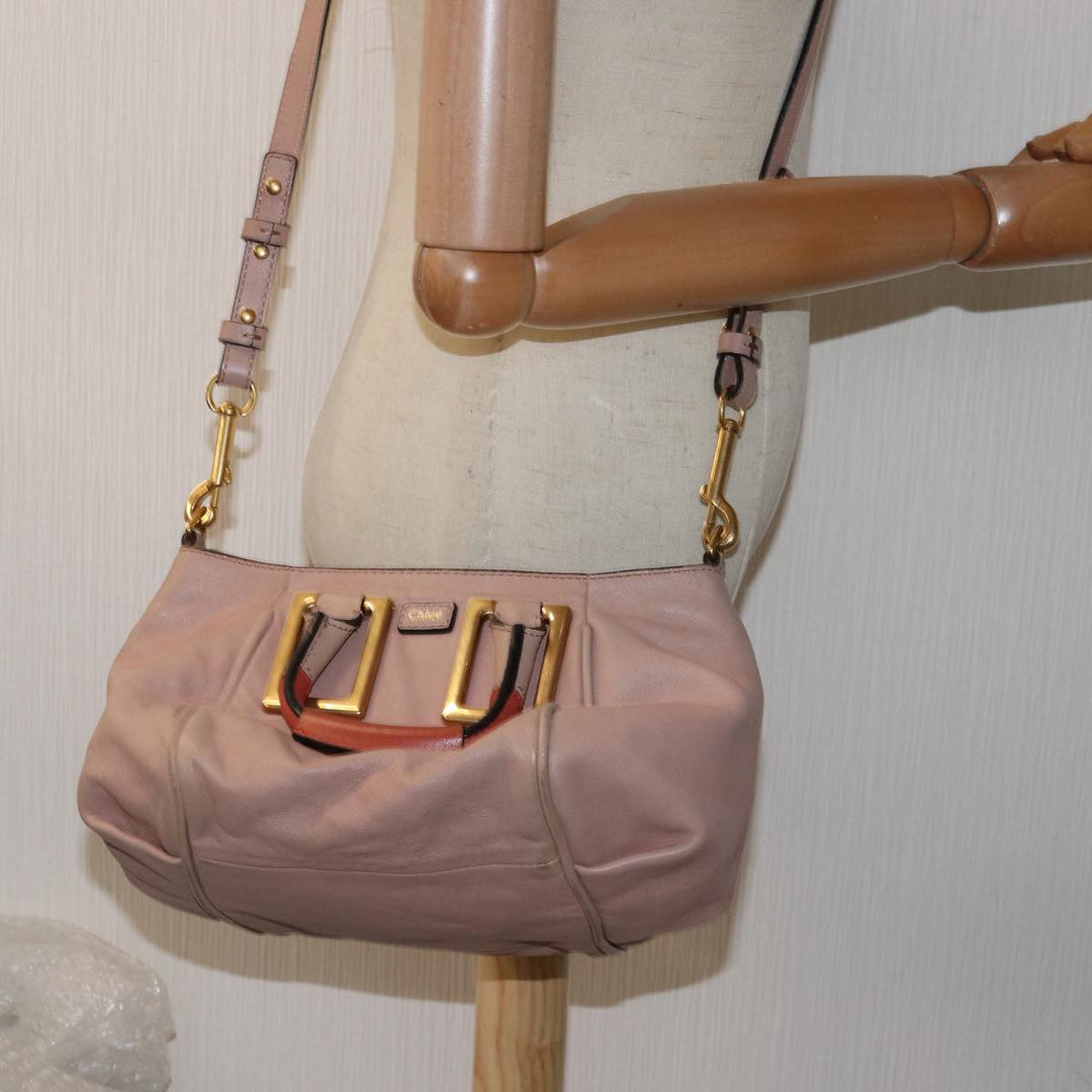 Chloe Etel Hand Bag Leather 2way Pink 04 12 50 65 th5018