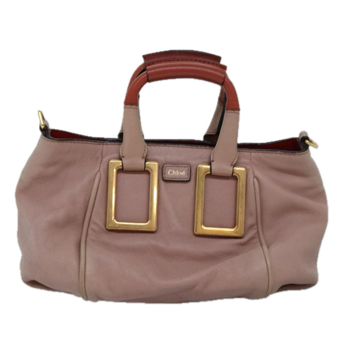 Chloe Etel Hand Bag Leather 2way Pink 04 12 50 65 th5018