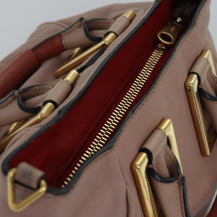Chloe Etel Hand Bag Leather 2way Pink 04 12 50 65 th5018