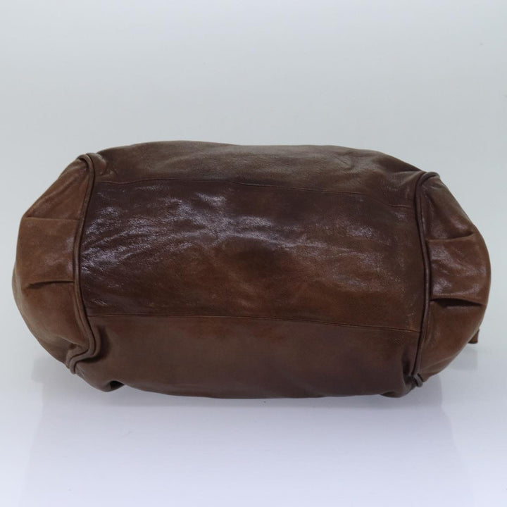 Chloe Etel Hand Bag Leather 2way Brown th5098