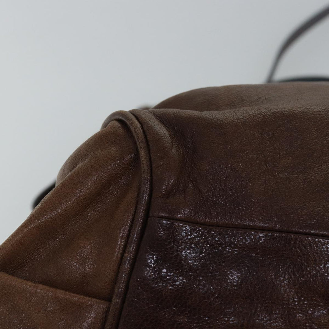 Chloe Etel Hand Bag Leather 2way Brown th5098