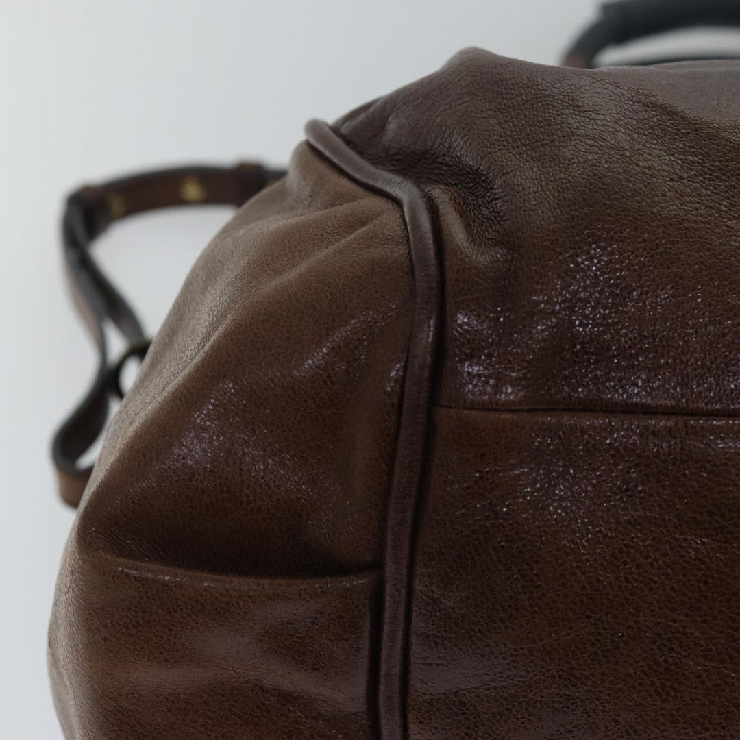 Chloe Etel Hand Bag Leather 2way Brown th5098