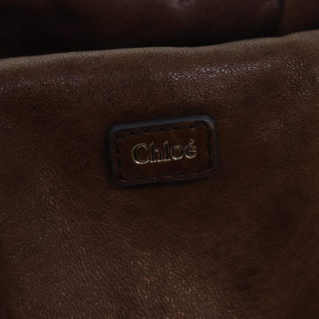 Chloe Etel Hand Bag Leather 2way Brown th5098