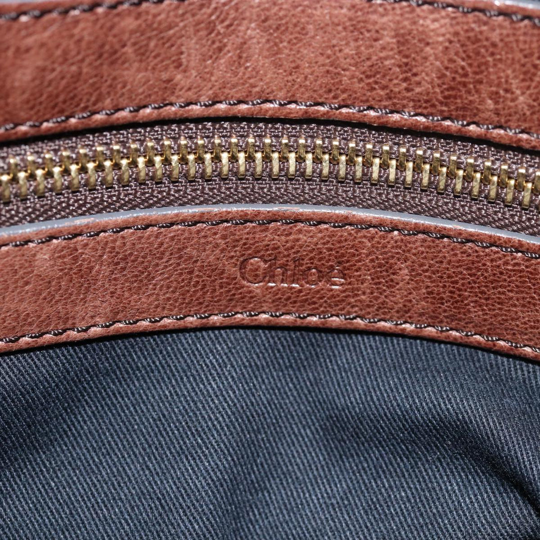 Chloe Etel Hand Bag Leather 2way Brown th5098