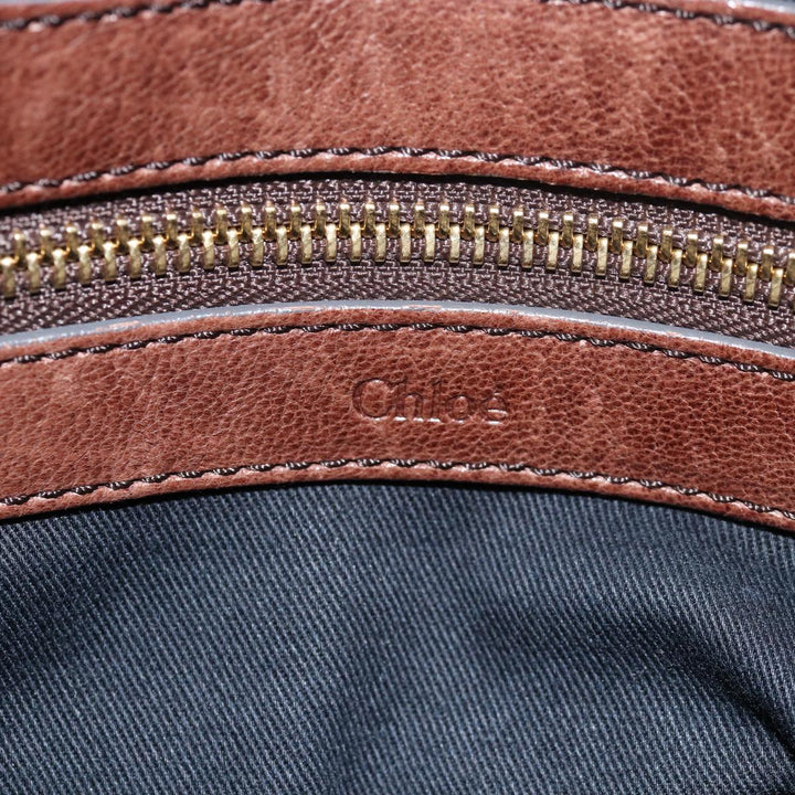 Chloe Etel Hand Bag Leather 2way Brown th5098
