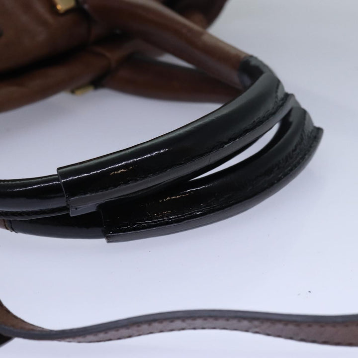 Chloe Etel Hand Bag Leather 2way Brown th5098