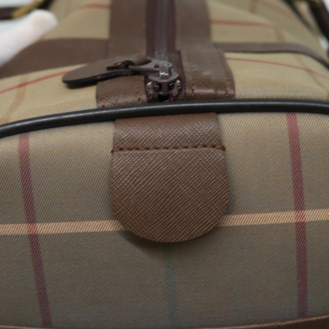 BurberrySs Nova Check Boston Bag Canvas Brown Auth th5134