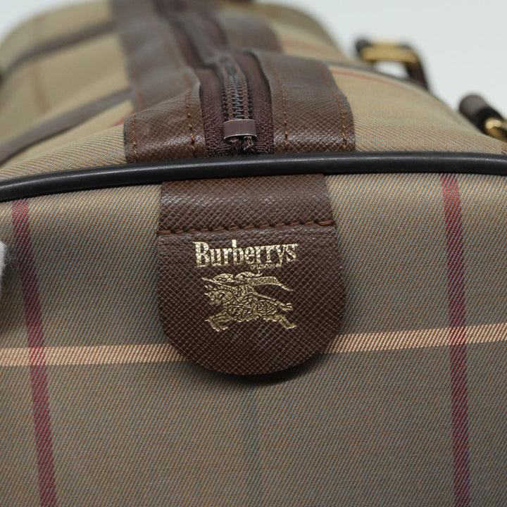 BurberrySs Nova Check Boston Bag Canvas Brown Auth th5134