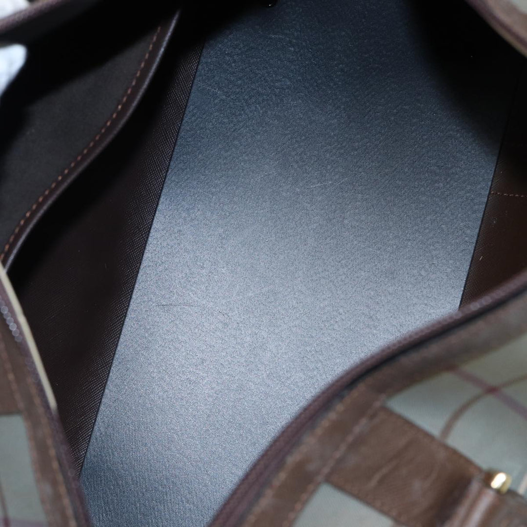 BurberrySs Nova Check Boston Bag Canvas Brown Auth th5134