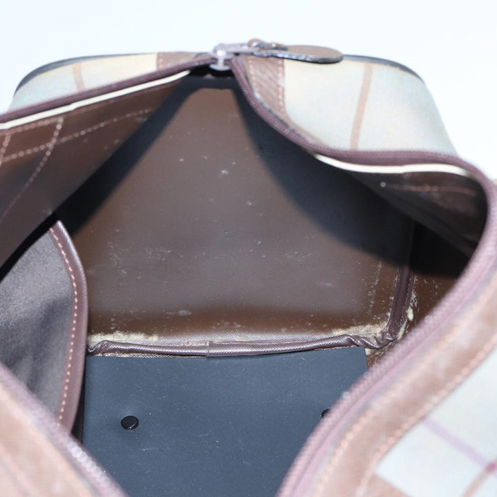 BurberrySs Nova Check Boston Bag Canvas Brown Auth th5134
