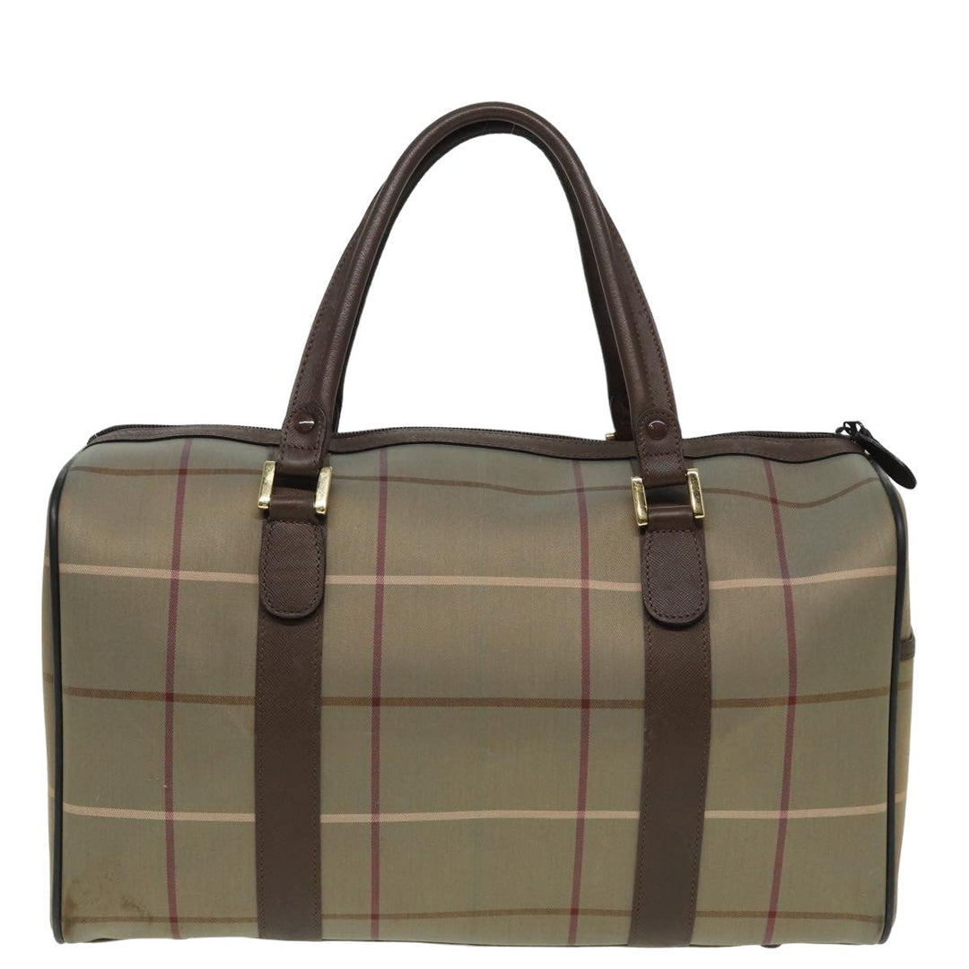 BurberrySs Nova Check Boston Bag Canvas Brown Auth th5134