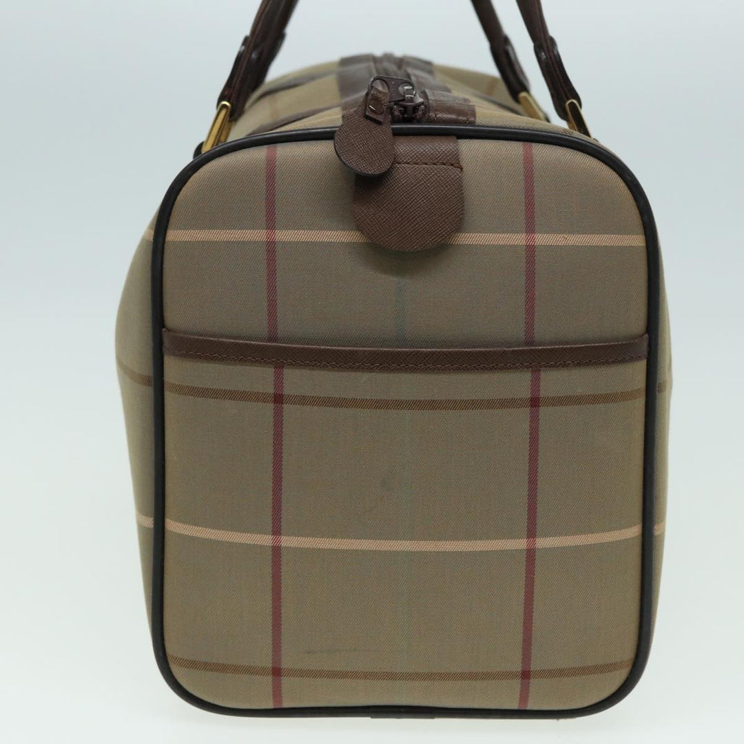 BurberrySs Nova Check Boston Bag Canvas Brown Auth th5134