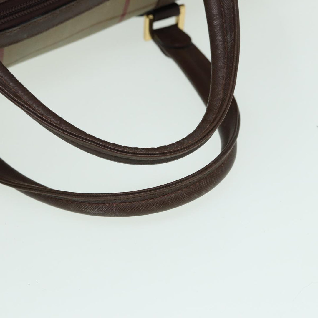 BurberrySs Nova Check Boston Bag Canvas Brown Auth th5134
