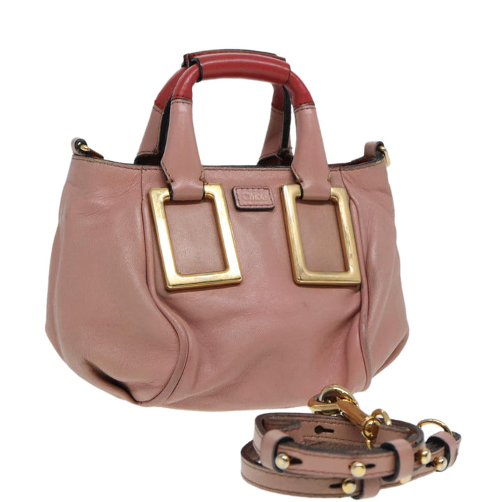Chloe Hand Bag Leather 2way Pink th5192