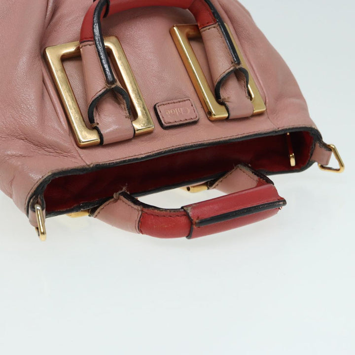 Chloe Hand Bag Leather 2way Pink th5192