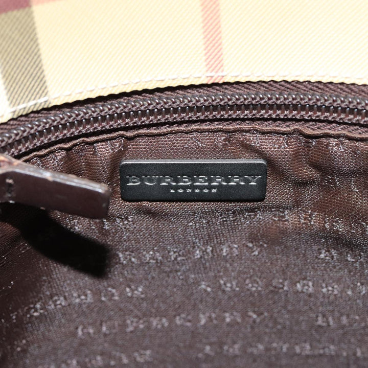 Burberry Nova Check Tote Bag PVC Leather Beige Auth th5205