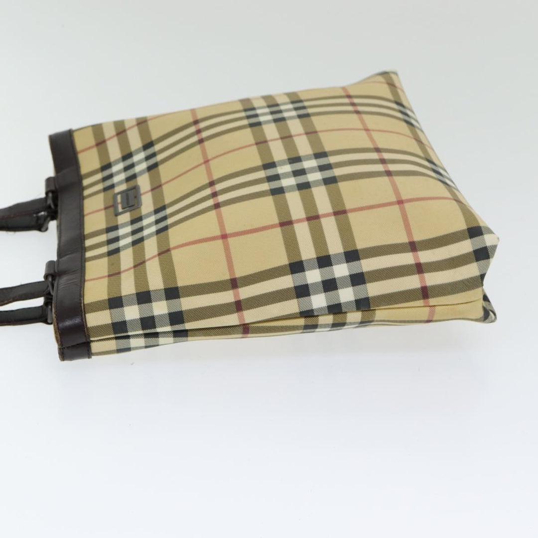 Burberry Nova Check Tote Bag PVC Leather Beige Auth th5205