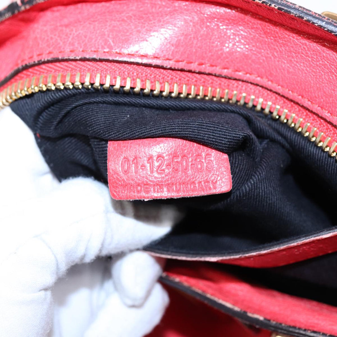 Chloe Etel Hand Bag Leather 2way Pink Gold th5216