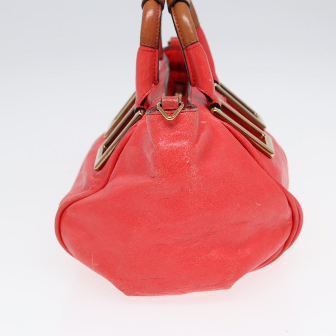 Chloe Etel Hand Bag Leather 2way Pink Gold th5216