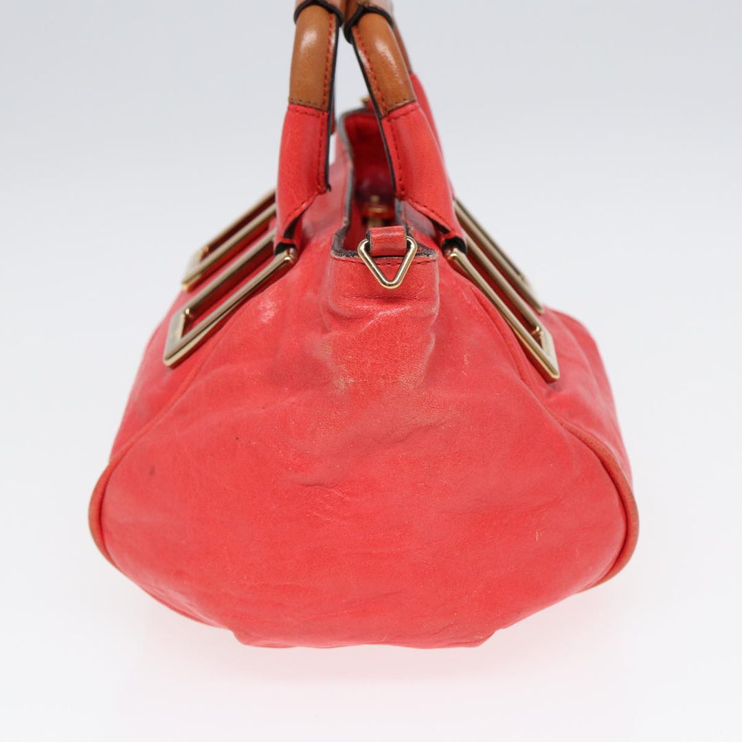 Chloe Etel Hand Bag Leather 2way Pink Gold th5216