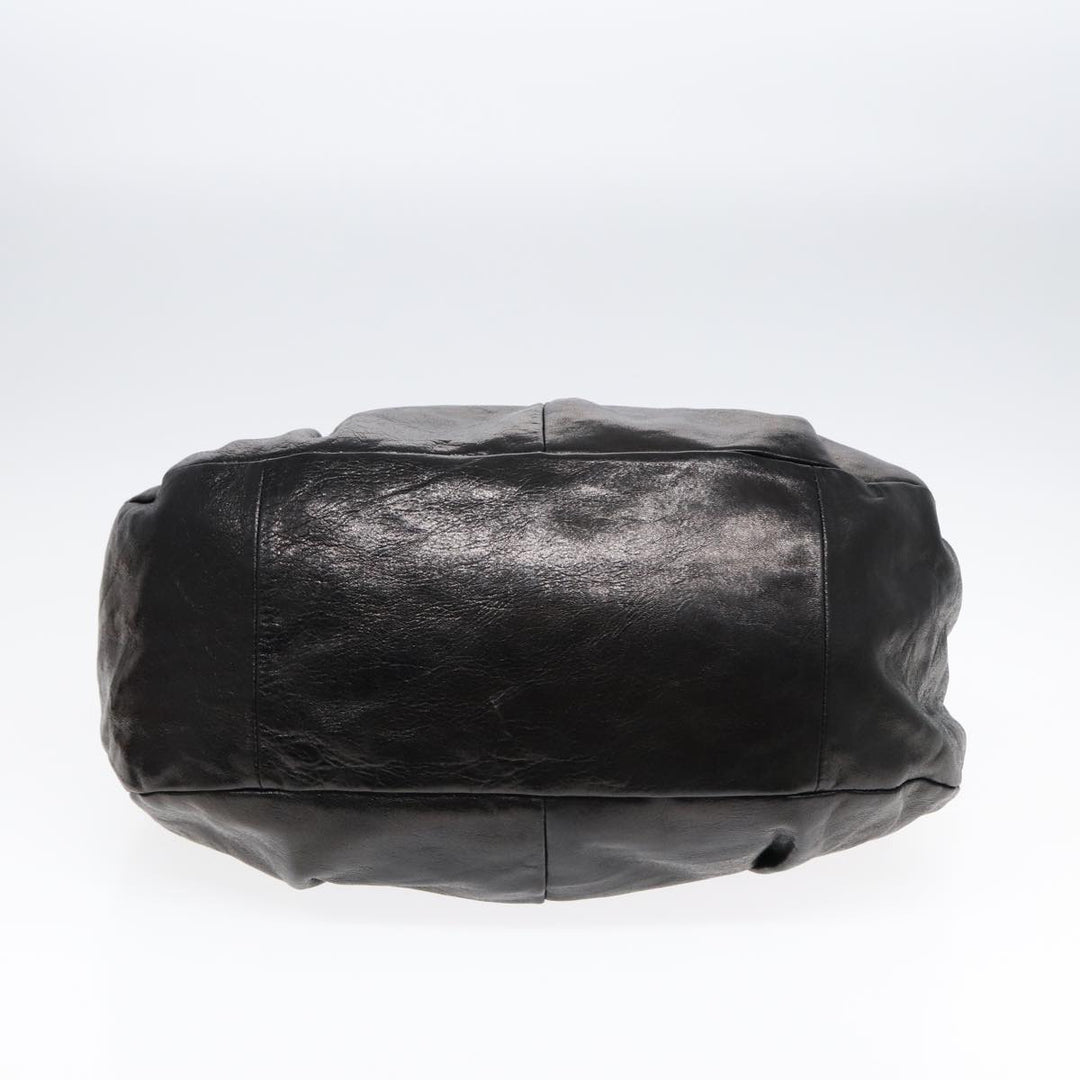 Chloe Etel Hand Bag Leather 2way Black Gold th5240