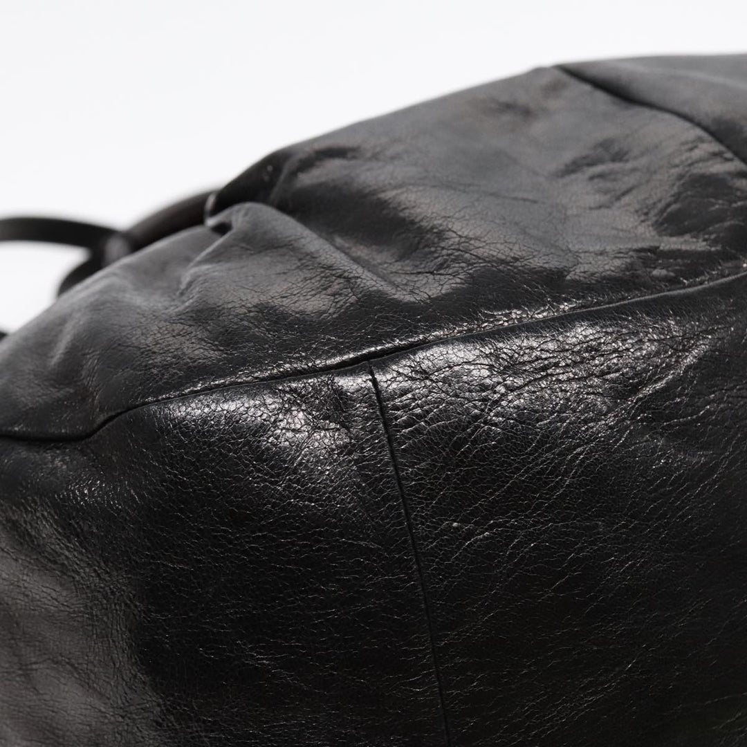 Chloe Etel Hand Bag Leather 2way Black Gold th5240