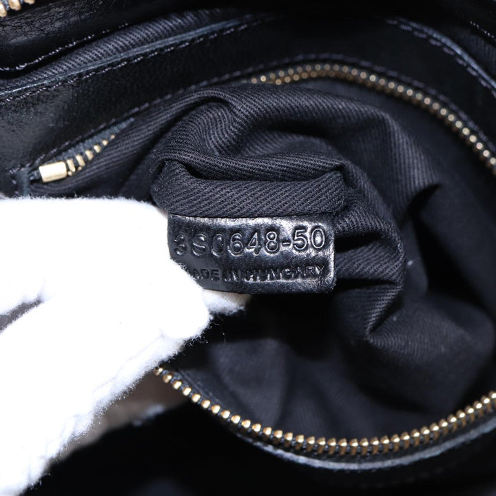 Chloe Etel Hand Bag Leather 2way Black Gold th5240