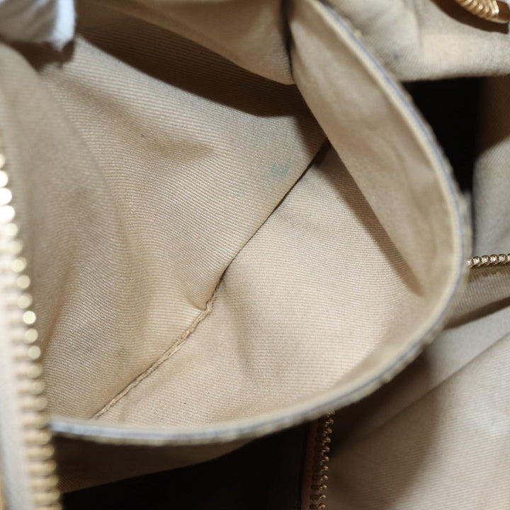 Chloe Etel Hand Bag Leather Beige Brown gold th5251