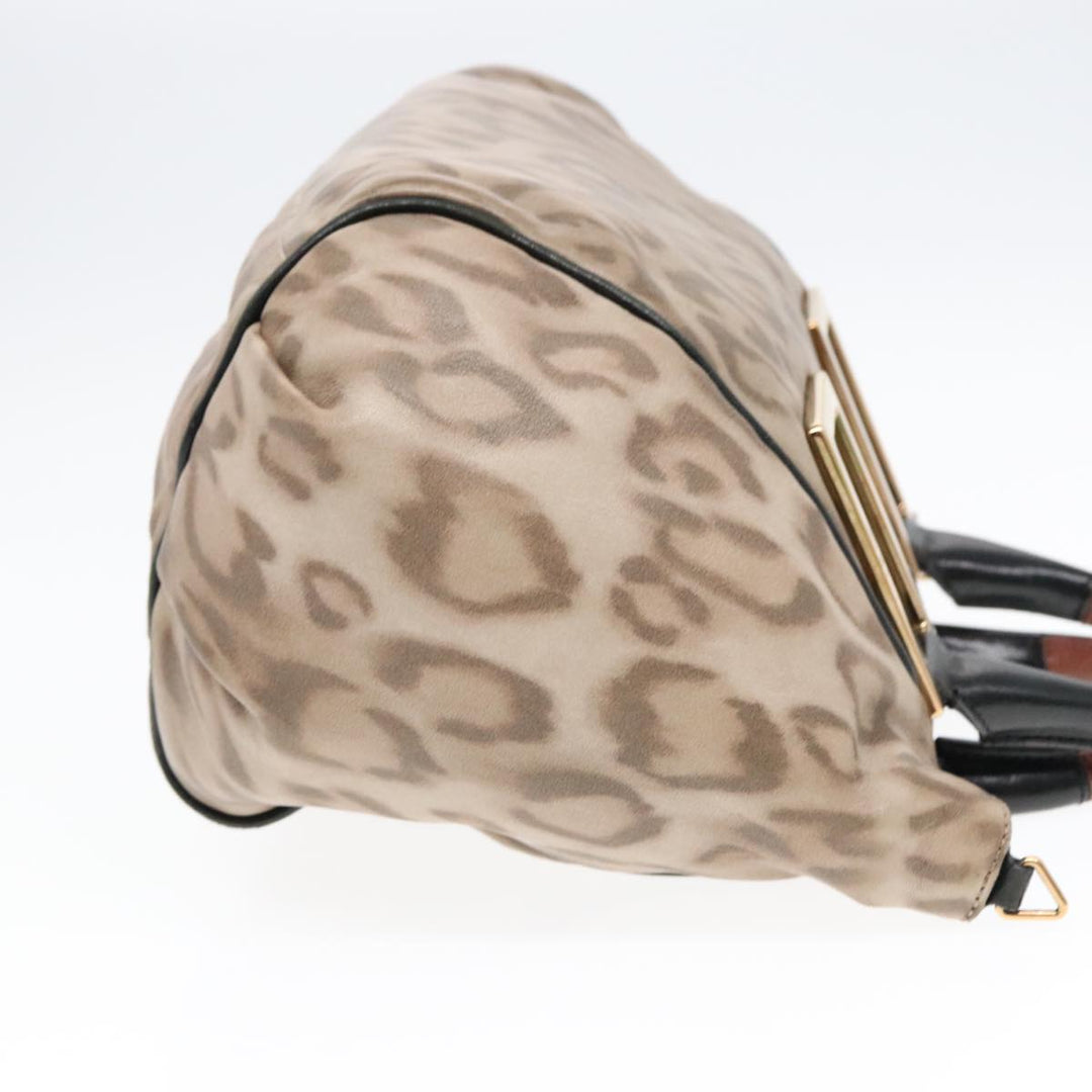 Chloe Etel Hand Bag 2way Beige Black gold th5258