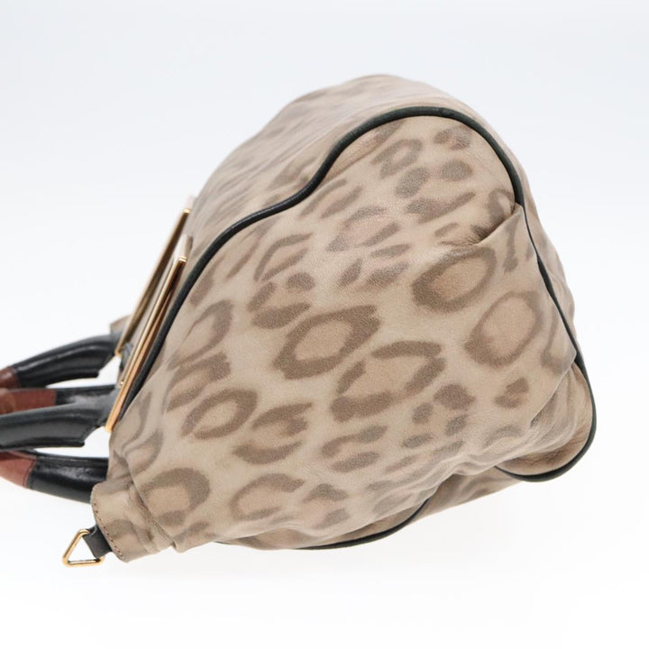 Chloe Etel Hand Bag 2way Beige Black gold th5258