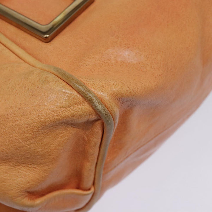 Chloe Etel Shoulder Bag Leather 2way Orange Gold th5309