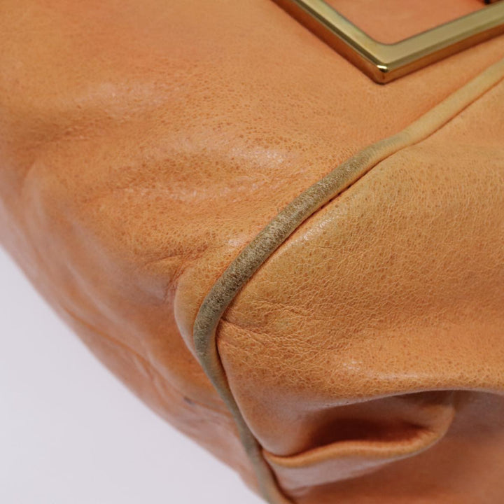 Chloe Etel Shoulder Bag Leather 2way Orange Gold th5309