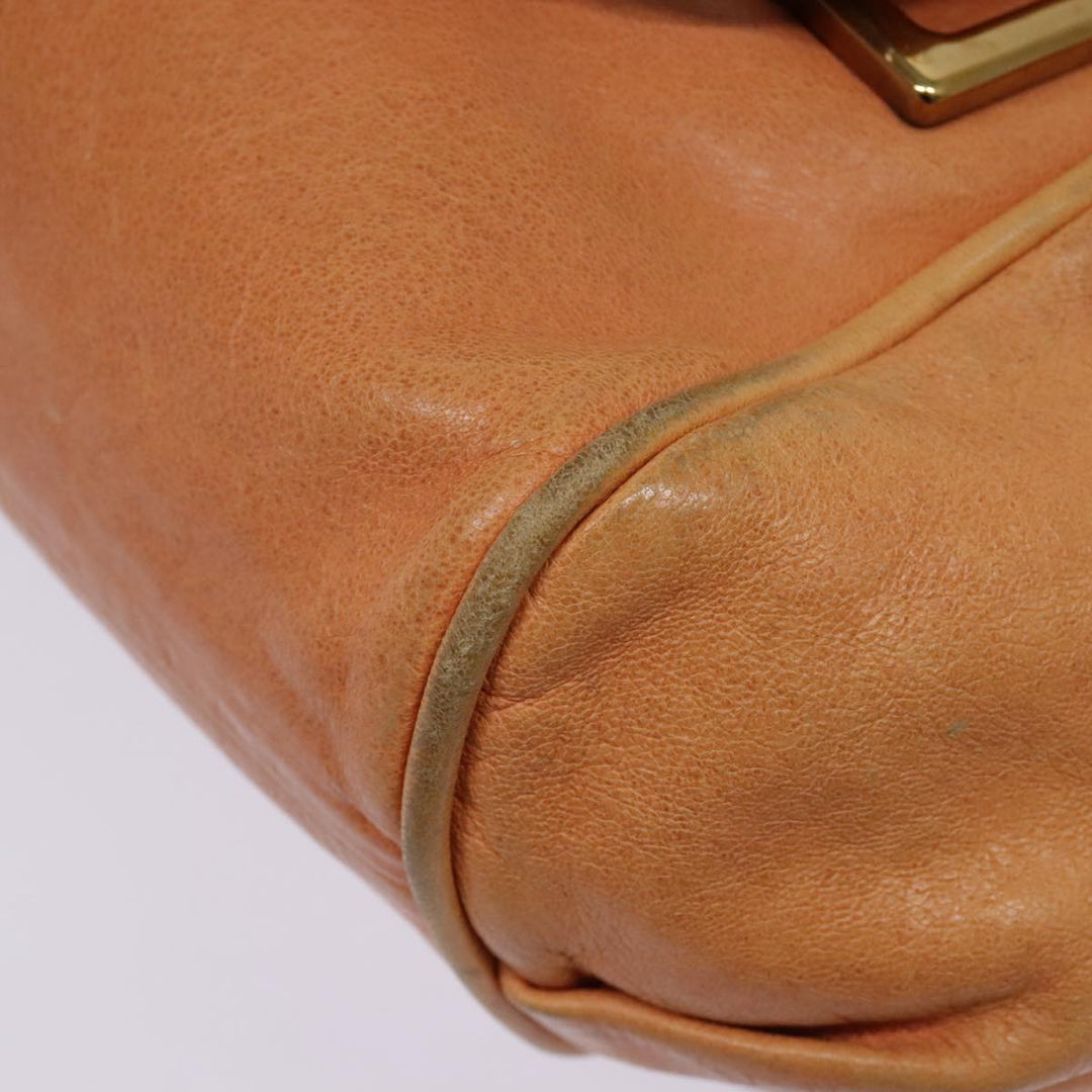 Chloe Etel Shoulder Bag Leather 2way Orange Gold th5309