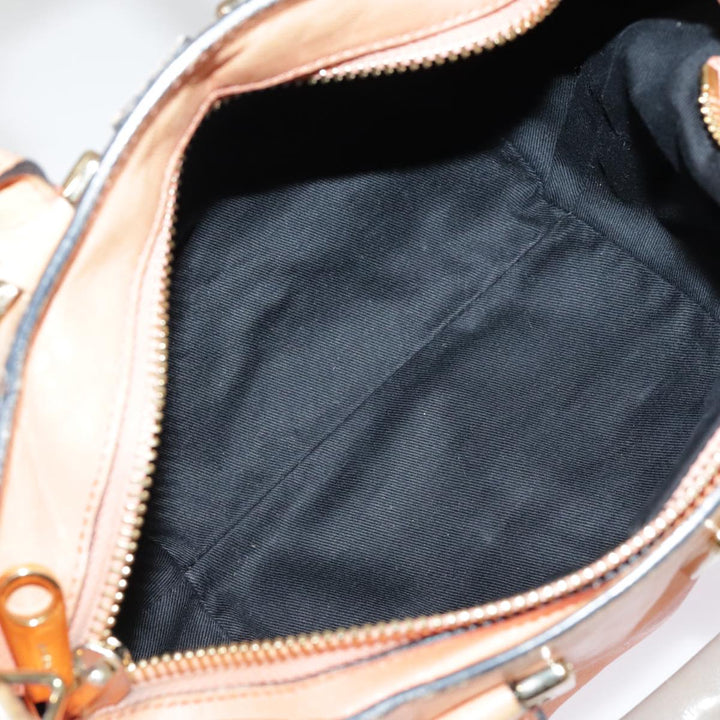 Chloe Etel Shoulder Bag Leather 2way Orange Gold th5309