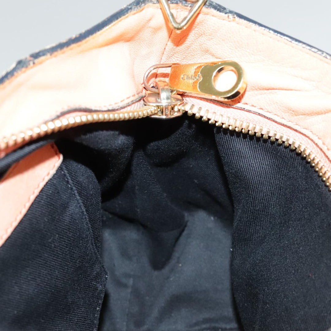 Chloe Etel Shoulder Bag Leather 2way Orange Gold th5309