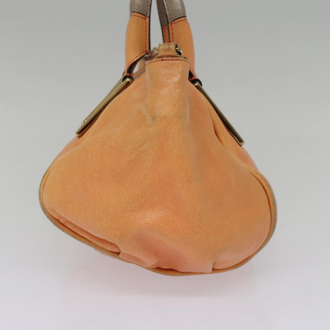 Chloe Etel Shoulder Bag Leather 2way Orange Gold th5309