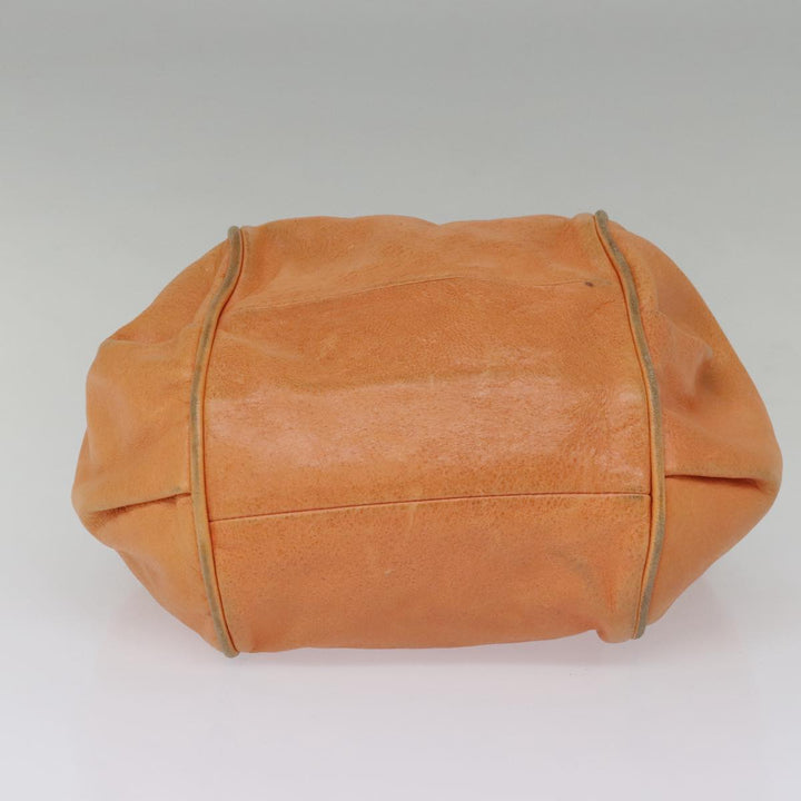 Chloe Etel Shoulder Bag Leather 2way Orange Gold th5309
