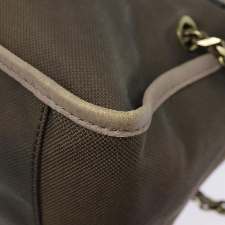 Chloe Hand Bag Canvas Leather Brown Gold th5319