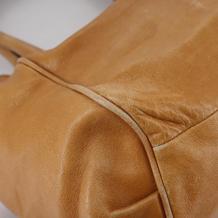 Chloe Etel Hand Bag Leather Brown Gold th5573