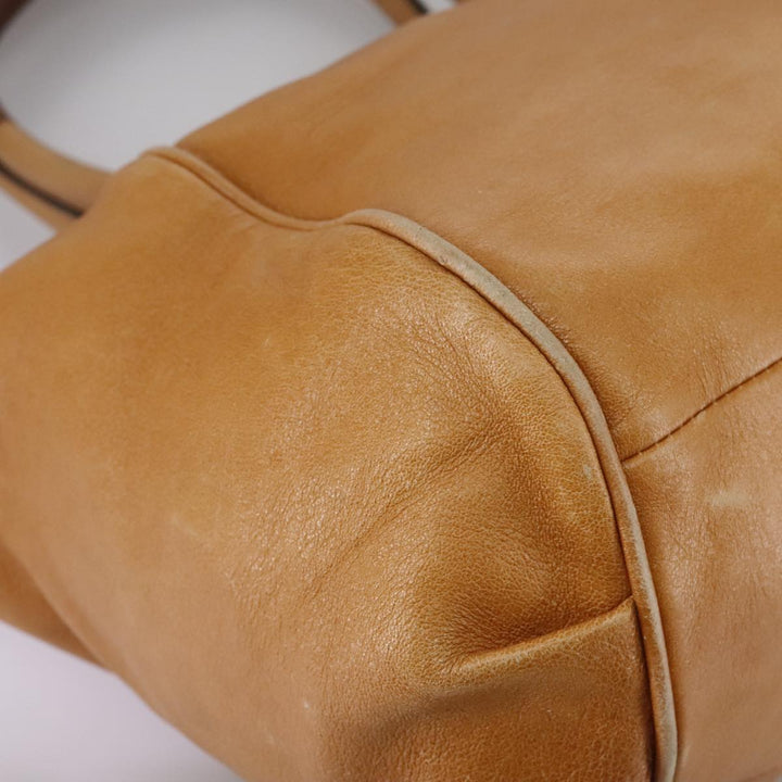 Chloe Etel Hand Bag Leather Brown Gold th5573