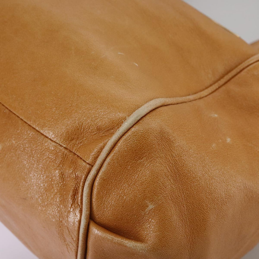 Chloe Etel Hand Bag Leather Brown Gold th5573