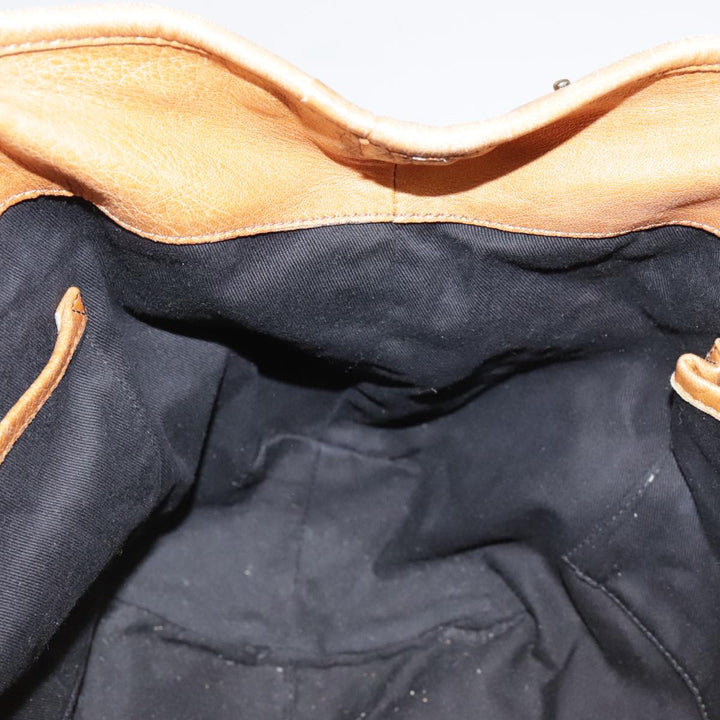 Chloe Etel Hand Bag Leather Brown Gold th5573