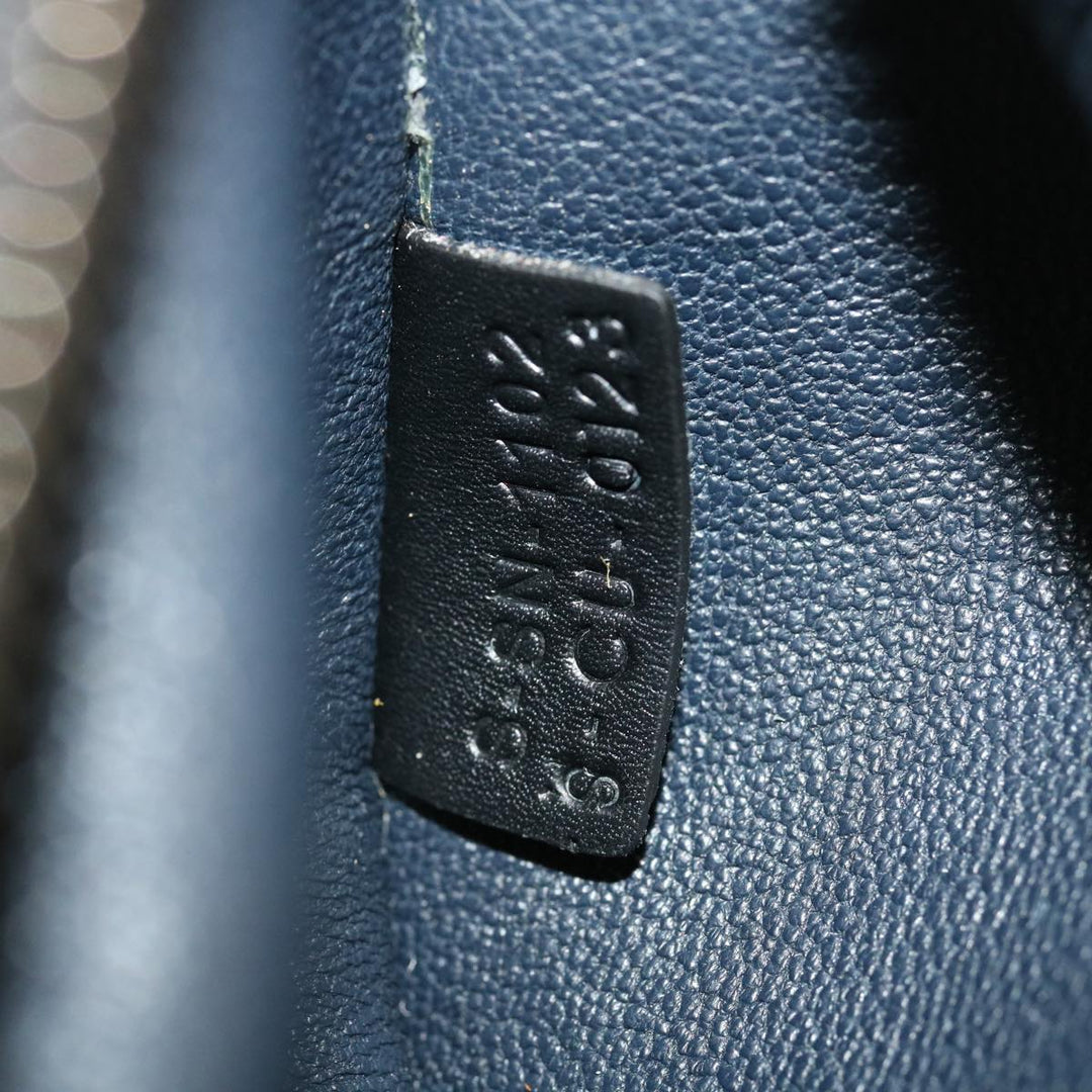 Celine Hand Bag Leather Suede Gray Navy Auth am2375g