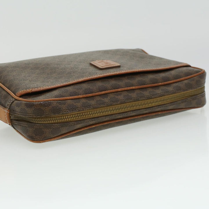 Celine Macadam Canvas Clutch Bag Brown  ki2485
