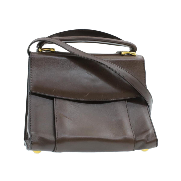 Celine Hand Bag Leather 2way Brown  rd530