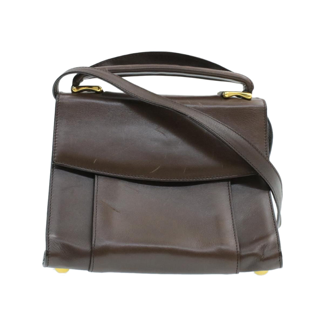 Celine Hand Bag Leather 2way Brown  rd530