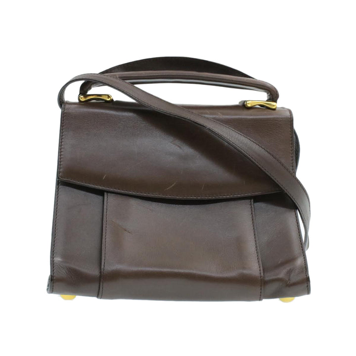 Celine Hand Bag Leather 2way Brown  rd530